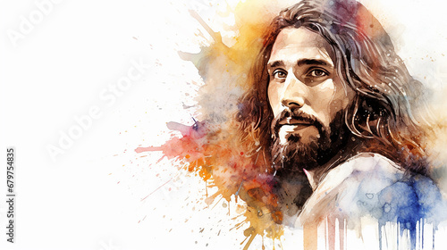 jesus cristo em arte aquarela 