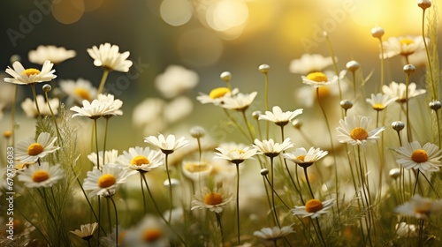 Beautiful Chamomile Flowers Meadow Spring Summer, HD, Background Wallpaper, Desktop Wallpaper