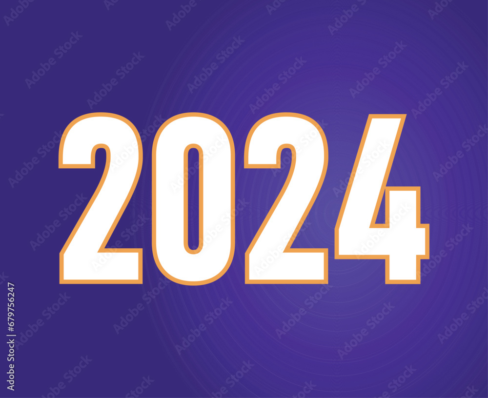 2024 Happy New Year Holiday White Graphic Design Abstract Vector Logo Symbol Illustration With Purple Background 2024 Happy New Year Holiday White Graphic Design Abstract Vector Logo Symbol Illustration With Purple Background