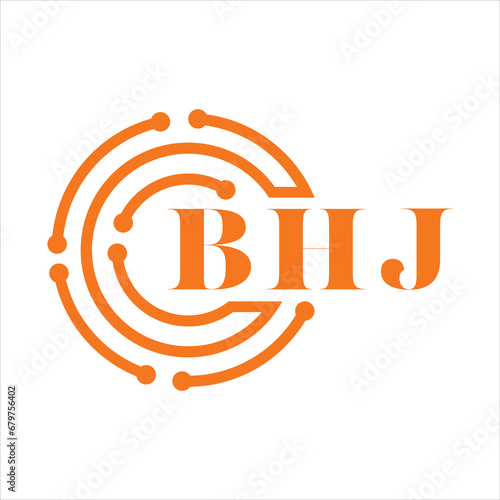 BHJ letter design. BHJ letter technology logo design on white background. BHJ Monogram logo design for entrepreneur and business photo