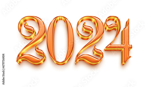 3D illustration render purple balloons happy new year 2024,New Year 2024 celebration. Golden Yellow foil color balloons. 2024 balloons.Isolated white background. Party, greeting card, Advertising,png