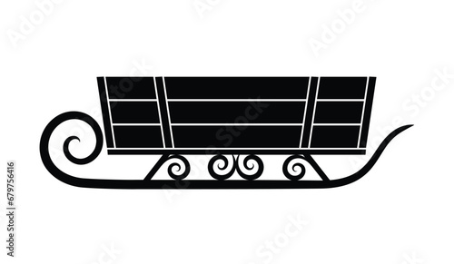 Large winter sleigh for horses, vector illustration