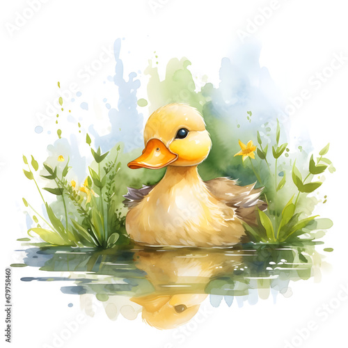 Happy duck in spring 