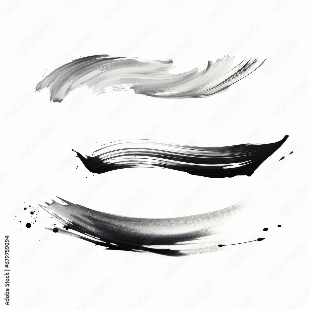 Set of silver strokes of mascara. Collection of grunge paint texture Set of silver strokes of mascara. Collection of grunge paint texture