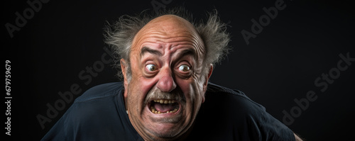 Funny and silly grandfather portrait