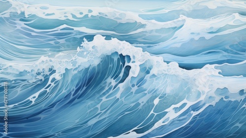Abstract blue wave background, desktop wallpaper