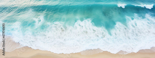 beach ocean clear blue water waves.AI. Generative AI