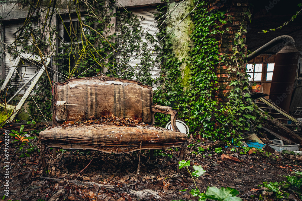 The abandoned paint shop with living house. The abandoned paint shop with living house.