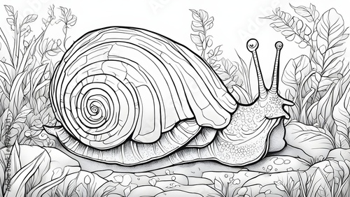snail on a branch coloring book coloring page snail