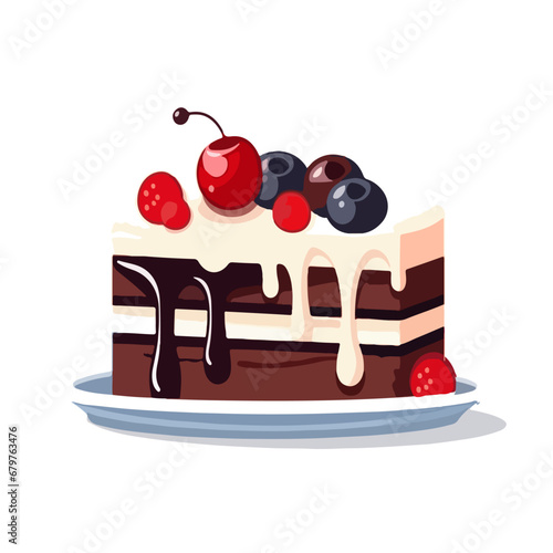 CHOCOLATE SPONGE CAKE BIRTHDAY WITH CHERRY TOPPING