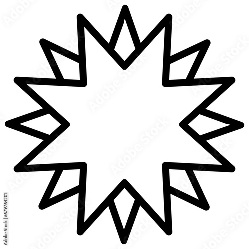 Multi pointed star design element. Vector illustration