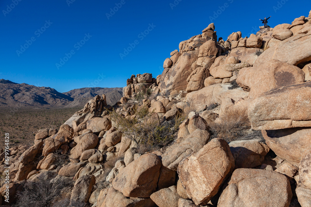 Rock Climb Joshua Tree Big Rocks  Mojave Desert Joshua Tree National Park