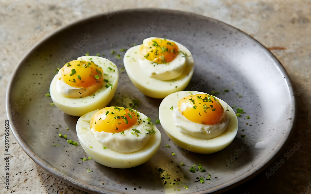 Capture the essence of Deviled Eggs in a mouthwatering food photography shot Generative AI Capture the essence of Deviled Eggs in a mouthwatering food photography shot Generative AI