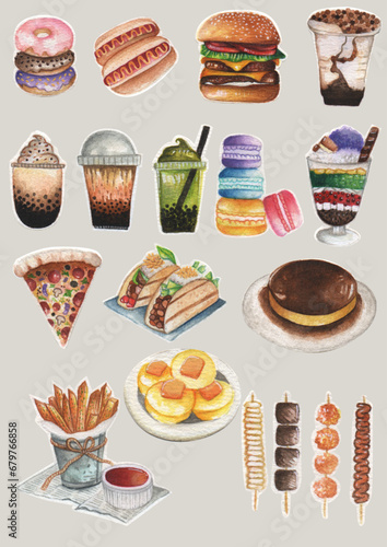 Watercolor Series Hand-Painted Food Illustrations