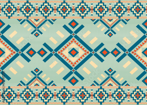 American ethnic native pattern.Traditional Navajo,Aztec,Apache,Southwest and Mexican style fabric pattern.Abstract vector motifs pattern.Design for fabric,clothing,blanket,carpet,woven,wrap,decoration