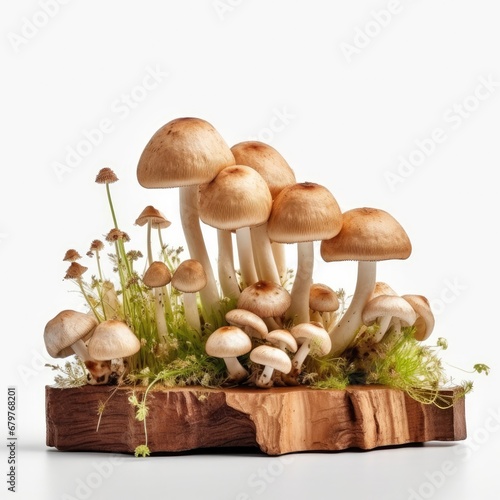 Mushrooms on Wooden Board