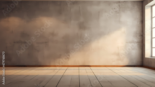 3D rendering empty room background, room decoration design, empty room © ting