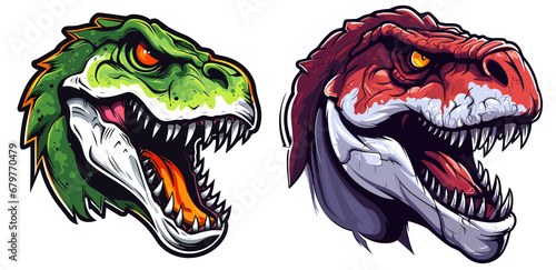 T-Rex Head Mascot Symbol Vector Illustration Design for Gaming Logo with Dominant Presence