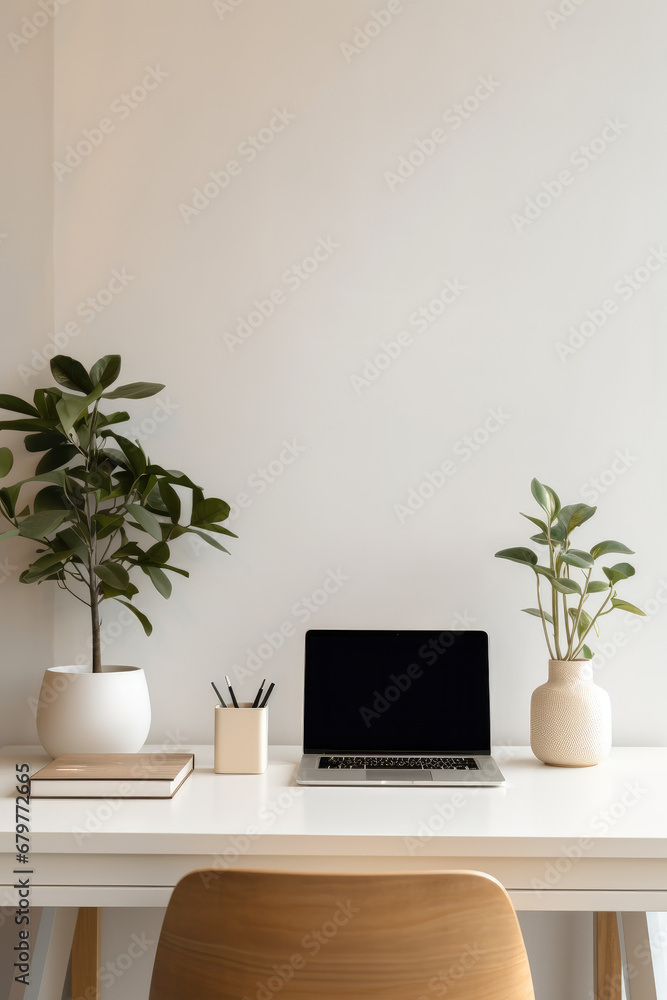 Minimalist workspace with clean lines