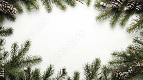  a white background with pine cones and cones on the branches of a pine tree and a white background with pine cones and cones on the branches of a pine tree.