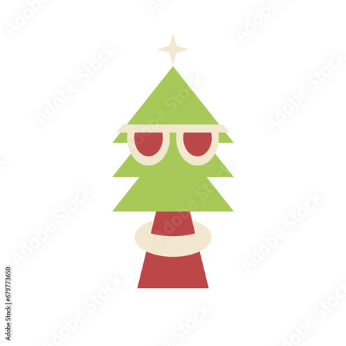 Christmas tree with red sunglasses and a floater