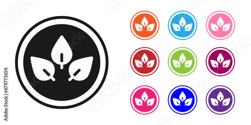 Black Vegan food diet icon isolated on white background. Organic, bio, eco symbol. Vegan, no meat, lactose free, healthy, fresh and nonviolent food. Set icons colorful. Vector