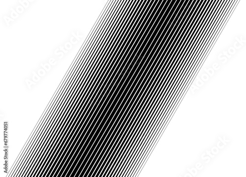 Vector diagonal pattern of black parallel lines with a smooth transition on a white background. Black and white vector pattern
