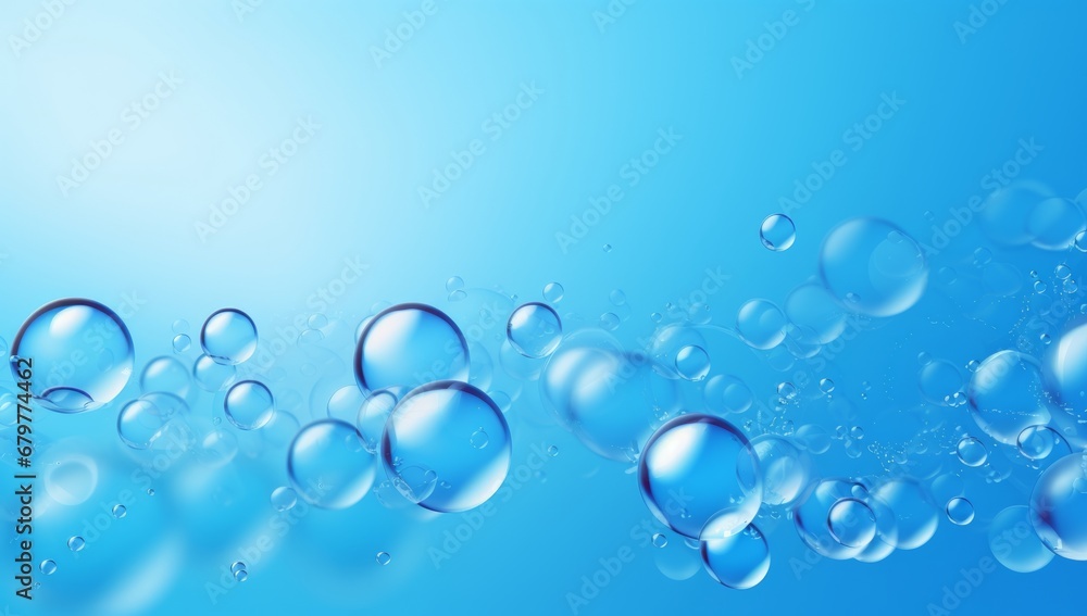 Floating Bubbles on a Serene Blue Surface