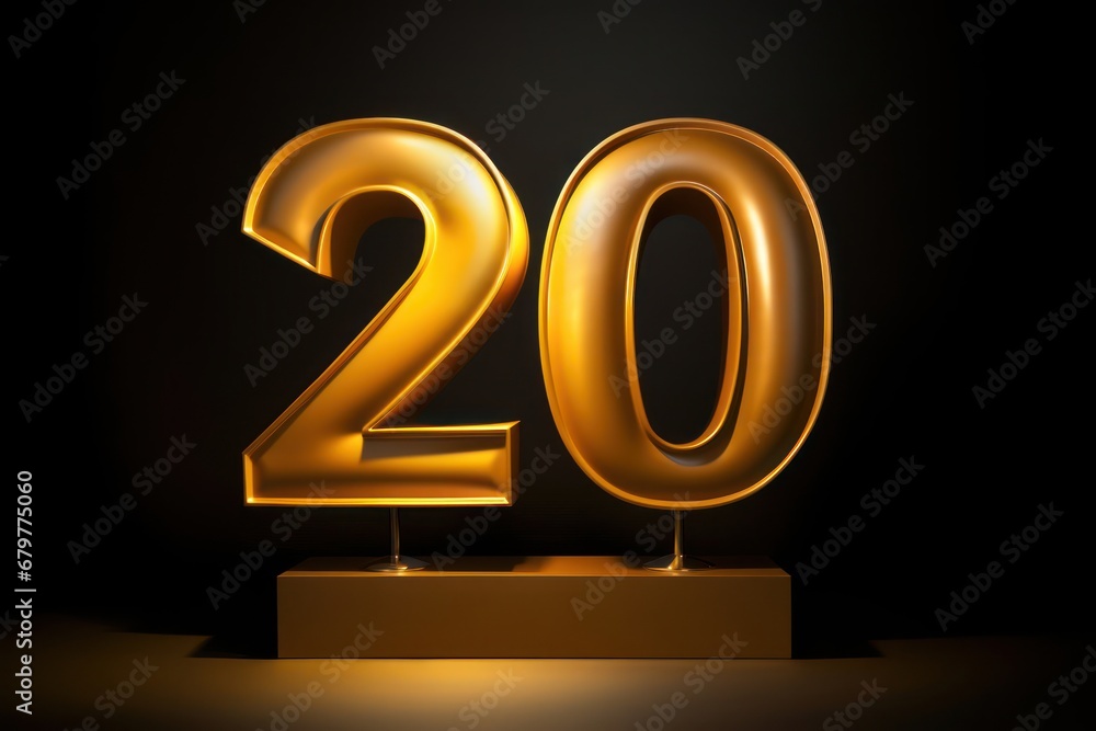Visual Representation of the Number 20 Generative AI Visual Representation of the Number 20 Generative AI