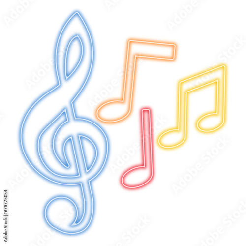 Neon Music Note Icon