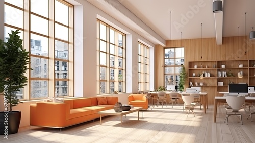  a living room filled with lots of windows next to a dining room table and a laptop on top of a wooden table.