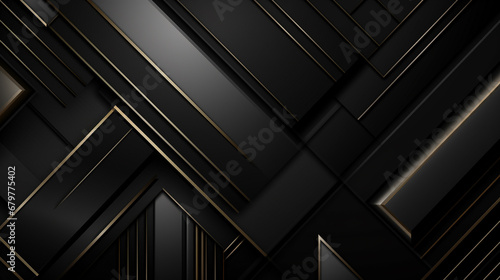 Abstract black and gold geometric luxury background