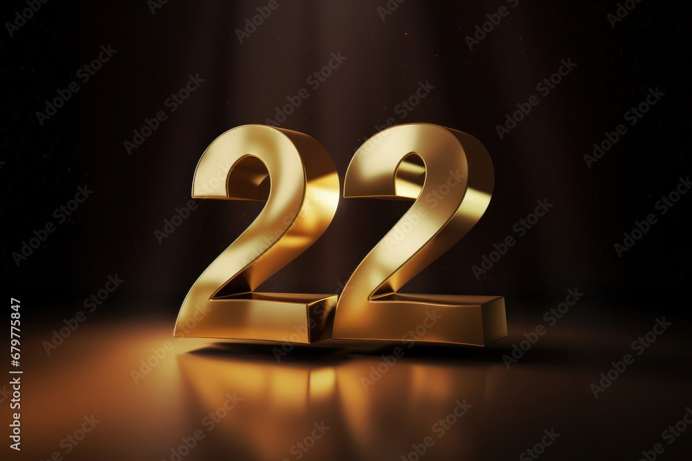 Golden Number Two Celebrating 22 Years of Birthdays on a Table Generative AI Golden Number Two Celebrating 22 Years of Birthdays on a Table Generative AI