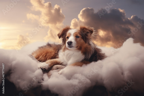Old cute dog in dog heaven photo