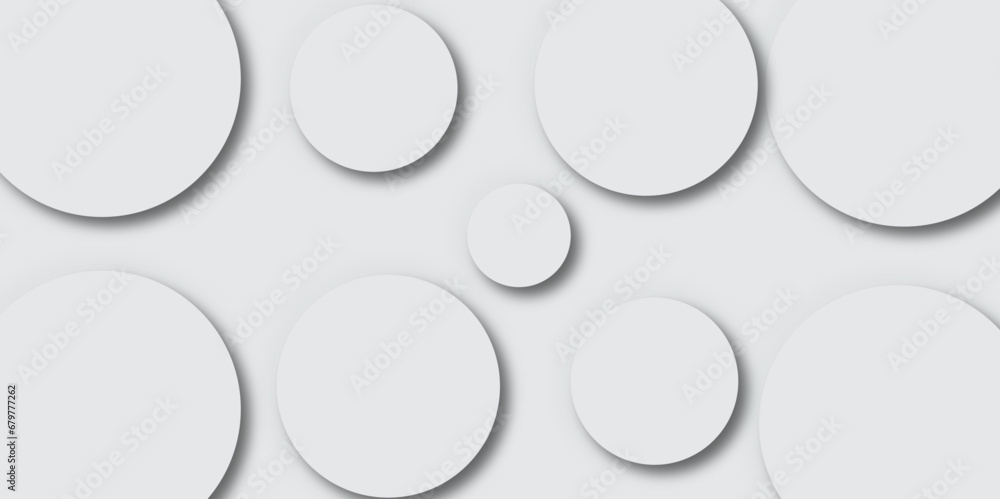 Grey paper circles abstract minimal background. Vector design.Abstract grey geometric overlapping circle background with shadow. Textured template for web splash Presentation slide template design