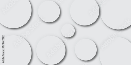 Grey paper circles abstract minimal background. Vector design.Abstract grey geometric overlapping circle background with shadow. Textured template for web splash Presentation slide template design