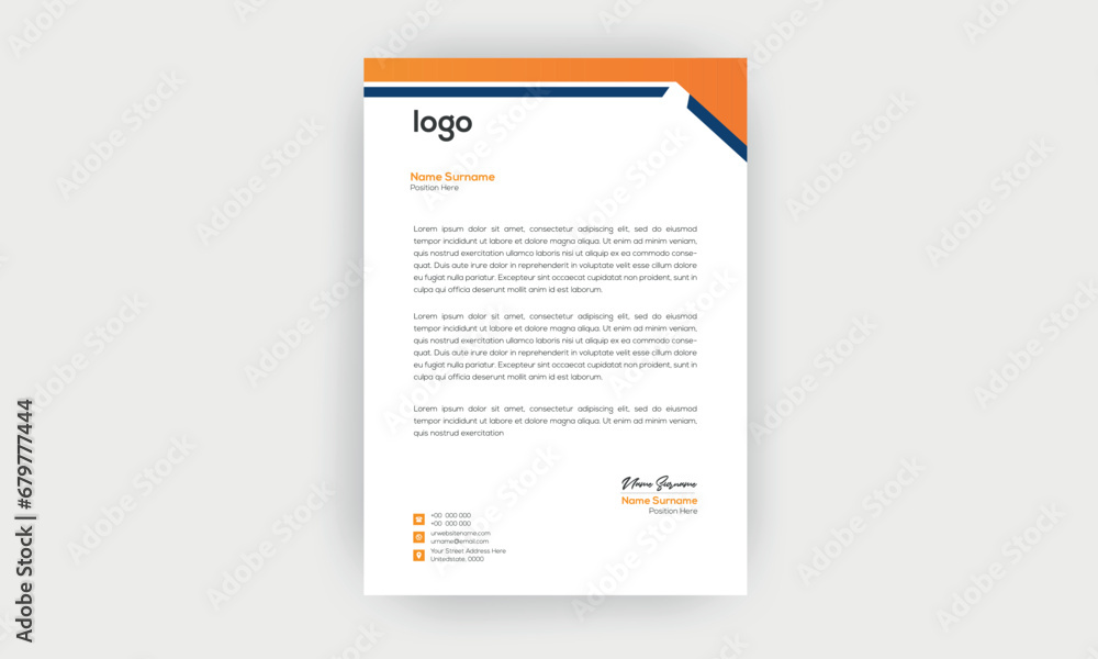 Simple and Creative letterhead template design Simple and Creative letterhead template design