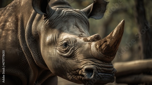 White rhinoceros in the national park. Rhino. Africa Concept. Wildlife Concept.  © John Martin