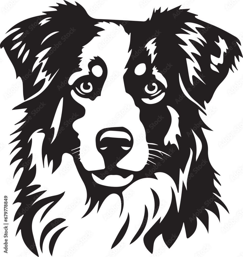 Fototapeta premium Australian Shepherd dog head vector