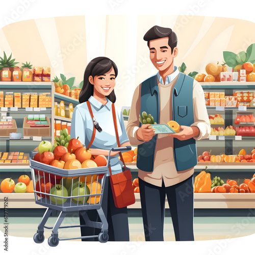 Couple shopping in the mall 