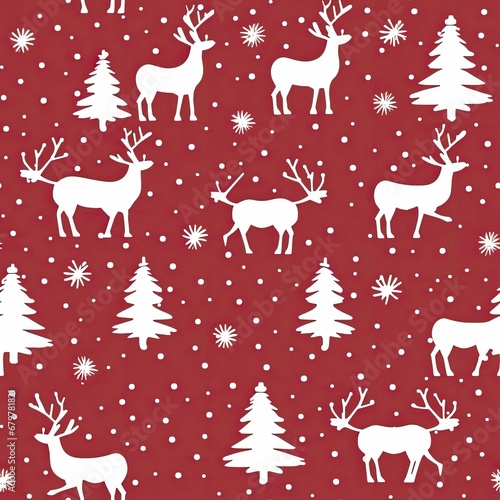 Minimalistic Elegance: Christmas Reindeer Pattern on a Stylish Holiday Background © Pasiporn