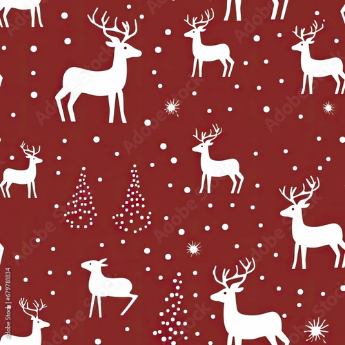 Minimalistic Elegance: Christmas Reindeer Pattern on a Stylish Holiday Background © Pasiporn