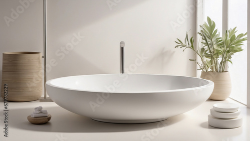 Wash Basin interior design in white tones