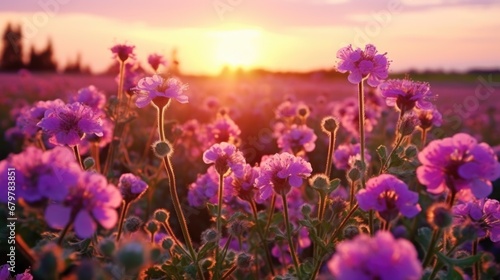 A field with purple flowers