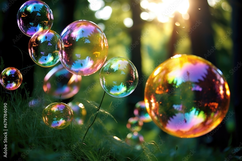 Soap bubbles on the street