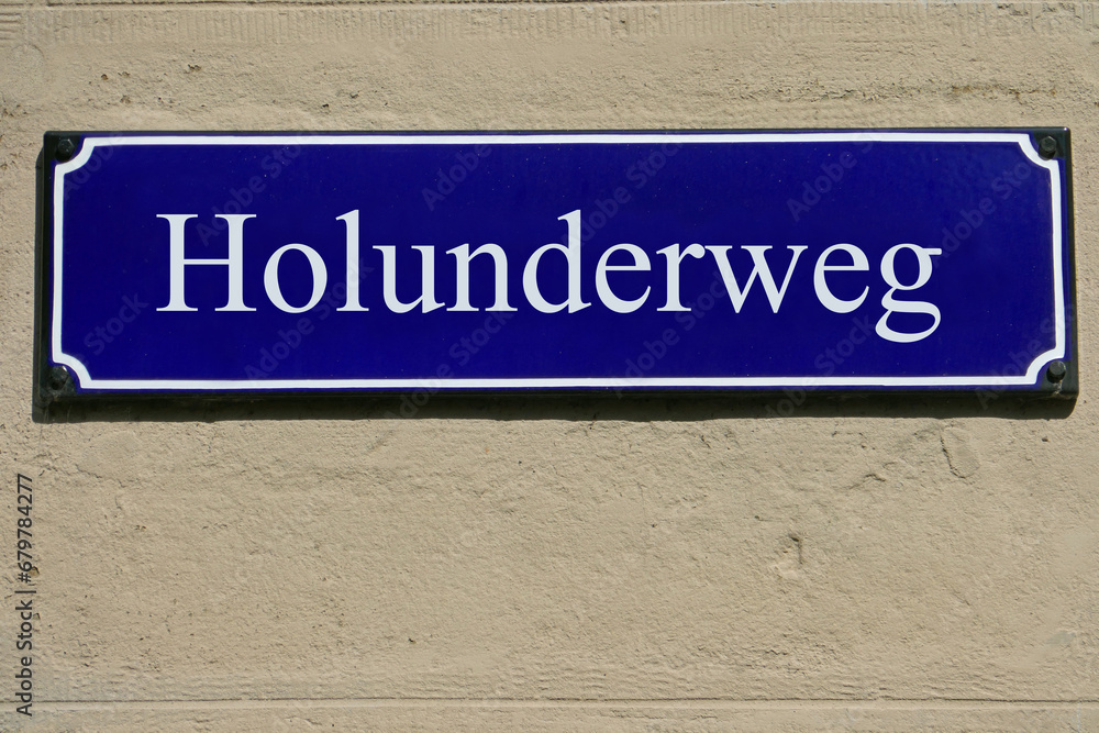 Emailleschild Holunderweg