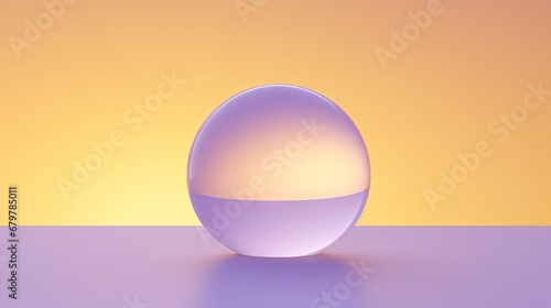  an egg sitting on top of a table next to an orange and yellow background with a reflection of the egg on the table.