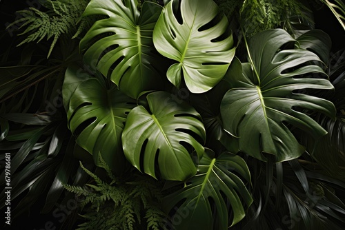 Tropical plants in a bundle together, Tropical leaves.