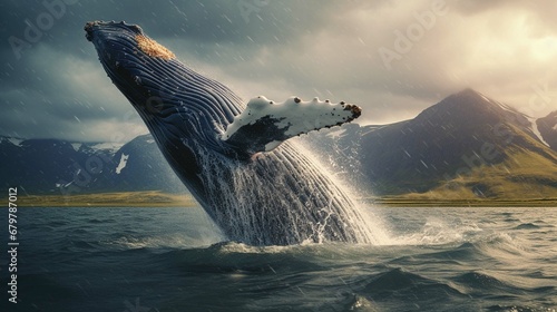  Humpback whale in the summer feeding grounds of the North Atlantic, Iceland photography © sania
