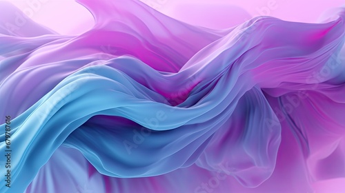  a computer generated image of a flowing blue and pink fabric on a pink background with a pink sky in the background. © Shanti